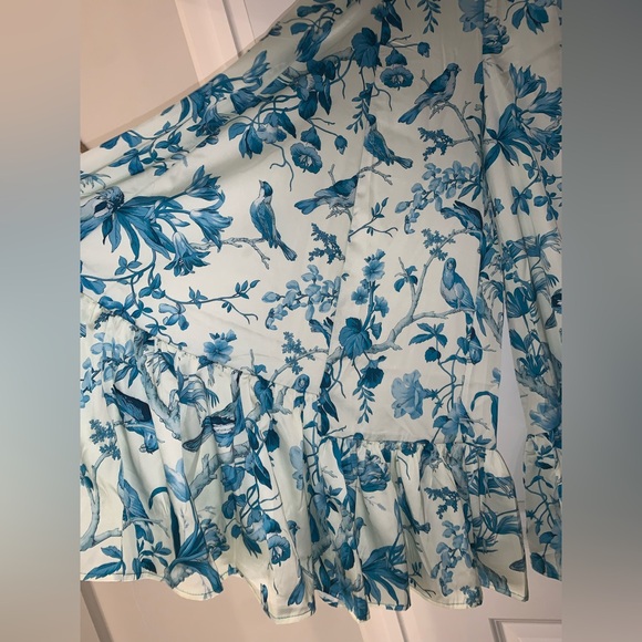 A rare Bird NWT BIRD OF PARADISE CREAM & TURQUOISE PANTS OS - Picture 8 of 15